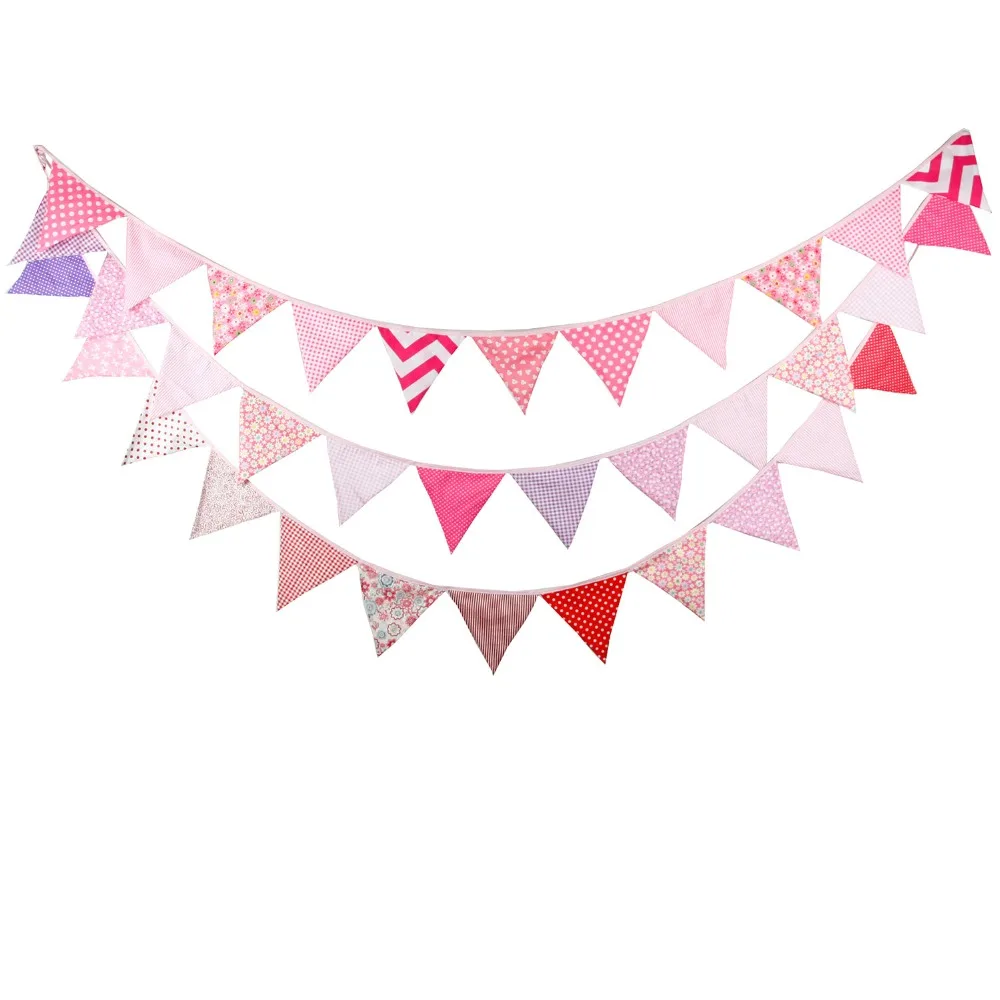 NEW Fabric Bunting Banner 12 Flags - 3.2M Cotton Girl's Birthday Party Bunting Garden Garland Playroom Decoration
NEW Fabric Bunting Banner 12 Flags - 3.2M Cotton Girl's Birthday Party Bunting Garden Garland Playroom Decoration
