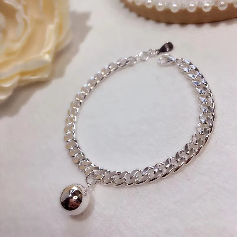 Hot Vintage Blingbling Zircon 925 Sterling Silver Ball Charm Chain Bracelet Simple Wedding Jewelry Solid Silver Pearl Chain
Hot Vintage Blingbling Zircon 925 Sterling Silver Ball Charm Chain Bracelet Simple Wedding Jewelry Solid Silver Pearl Chain