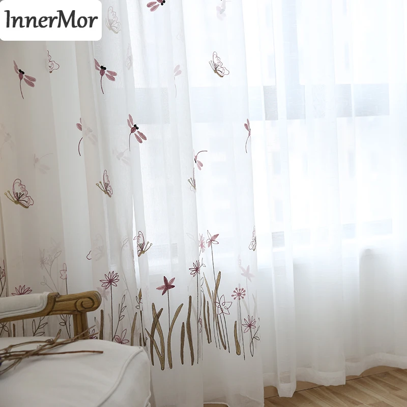 Innermor Butterfly Dragonfly girl's Curtains For living room Embroidered Cartoon Curtains for bedroom and kitchen Customized
Innermor Butterfly Dragonfly girl's Curtains For living room Embroidered Cartoon Curtains for bedroom and kitchen Customized
