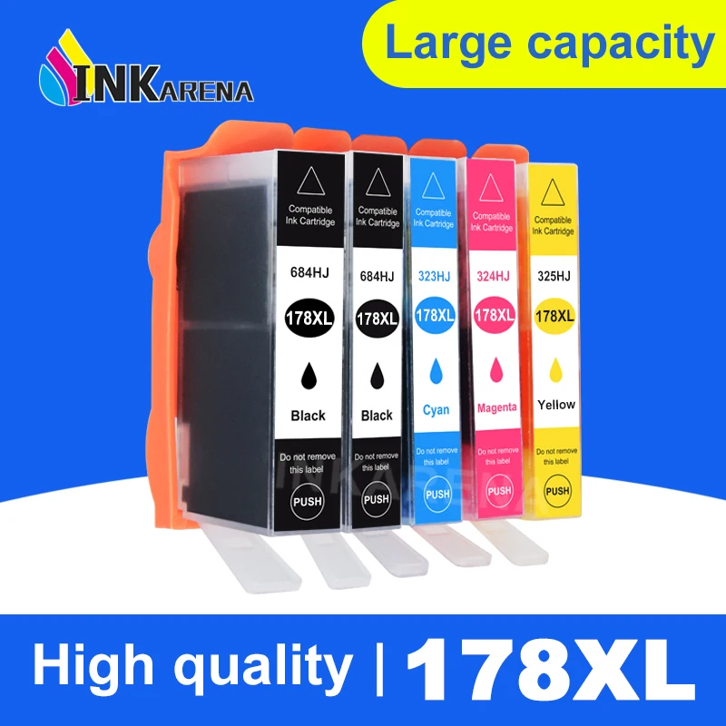 Картридж чернильный совместимый с HP 178 XL, 5 цветов, для HP178 Photosmart C6380 C6300 C5300 C5383 C5380 C6383 D5460 C309a C309c
Картридж чернильный совместимый с HP 178 XL, 5 цветов, для HP178 Photosmart C6380 C6300 C5300 C5383 C5380 C6383 D5460 C309a C309c