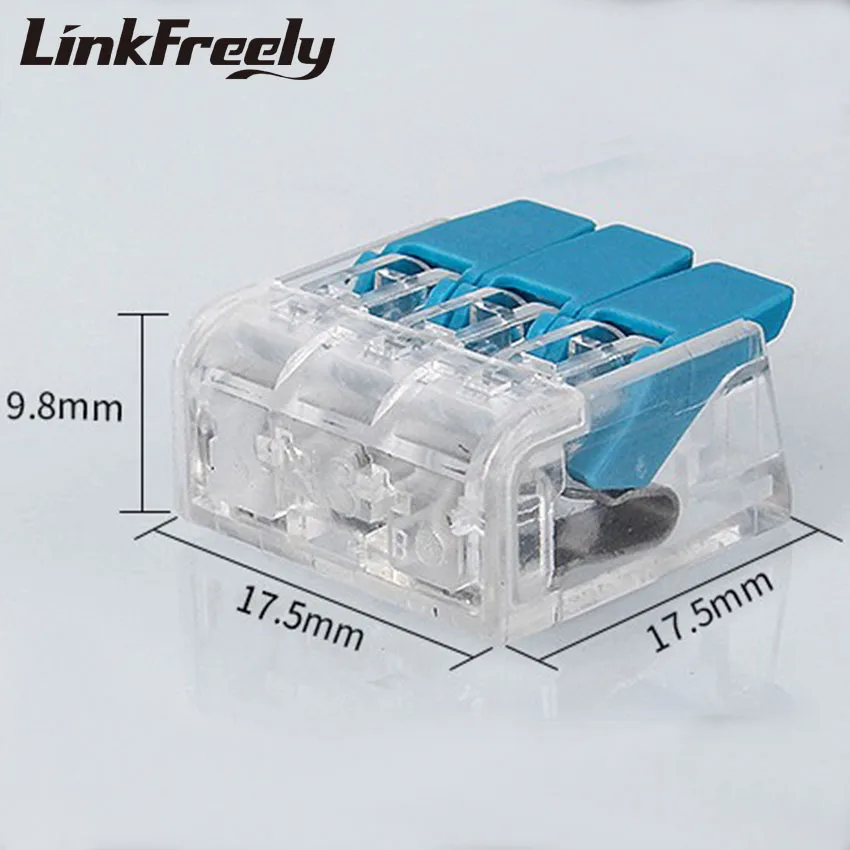 PCT-413 100pcs Quick Wire Connector Teminator Lug 32A 450V 0.5-4mm^2 Spring Faston Terminal Block Connector Set Electric
PCT-413 100pcs Quick Wire Connector Teminator Lug 32A 450V 0.5-4mm^2 Spring Faston Terminal Block Connector Set Electric