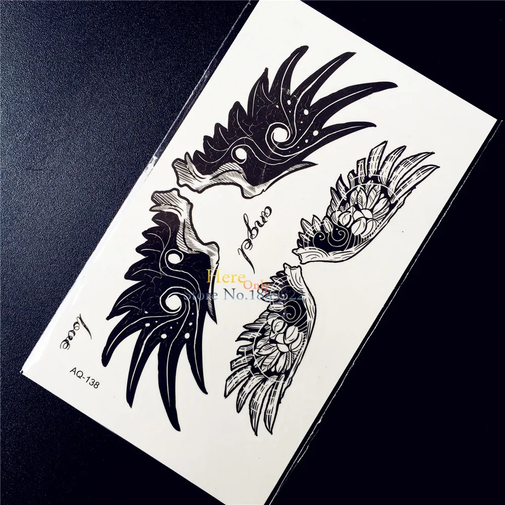 Black Temporary Tattoo Dark Wings Totem Flash Fake Tattoo Stickers HAQ-138 Men WOmen Body Art Painting Arm Tattoo on NEck
Black Temporary Tattoo Dark Wings Totem Flash Fake Tattoo Stickers HAQ-138 Men WOmen Body Art Painting Arm Tattoo on NEck