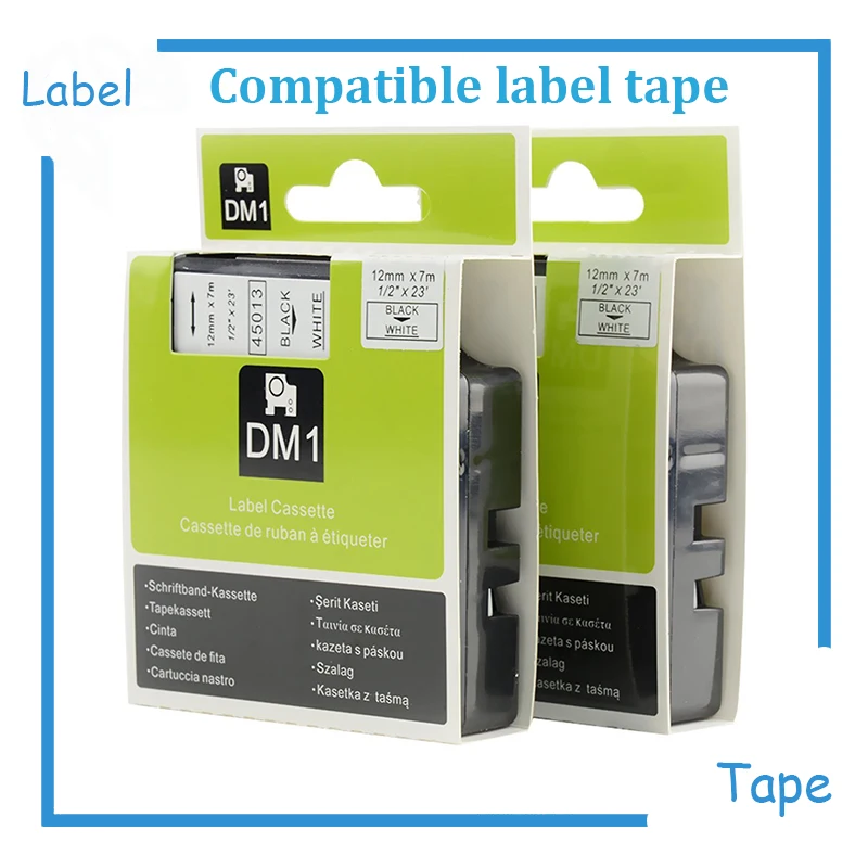 Совместимый с DYMO Standard D1 45013 этикеточная лента, черная печать на белой ленте, 1/2 ''W x 23' L для DYMO LabelManag 2 картриджа
Совместимый с DYMO Standard D1 45013 этикеточная лента, черная печать на белой ленте, 1/2 ''W x 23' L для DYMO LabelManag 2 картриджа