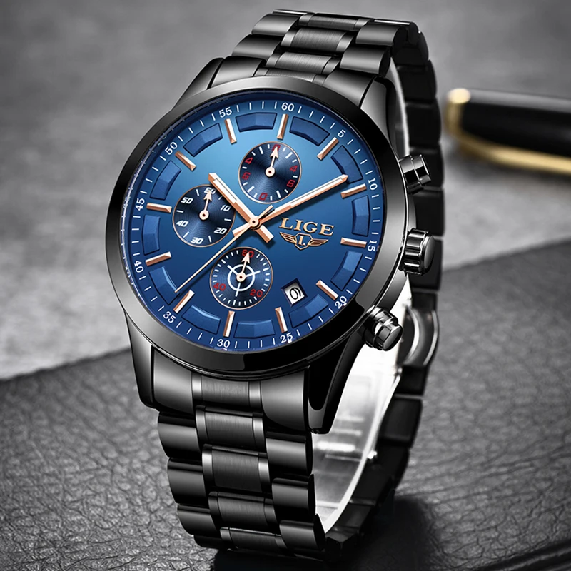 LIGE Fashion Watches Mens Top Brand Luxury Full Stainless Steel Waterproof Date Business Sports Quartz Watch Relogio Masculino
LIGE Fashion Watches Mens Top Brand Luxury Full Stainless Steel Waterproof Date Business Sports Quartz Watch Relogio Masculino