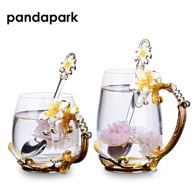 Pandapark Creative Luxury Enamel Glass Flower Tea Set Mug Milk Tumbler Office Heat Resistant Tumbler Breakfast Mugs PPX019
Pandapark Creative Luxury Enamel Glass Flower Tea Set Mug Milk Tumbler Office Heat Resistant Tumbler Breakfast Mugs PPX019