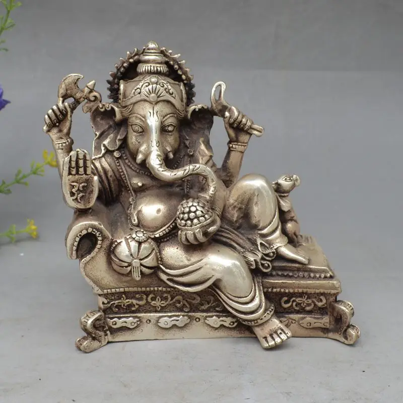FREE SHIPPING 6" lucky Chinese Tibet Silver 4 Arms Ganesh Elephant Mammon Buddha Mouse Statue
FREE SHIPPING 6" lucky Chinese Tibet Silver 4 Arms Ganesh Elephant Mammon Buddha Mouse Statue