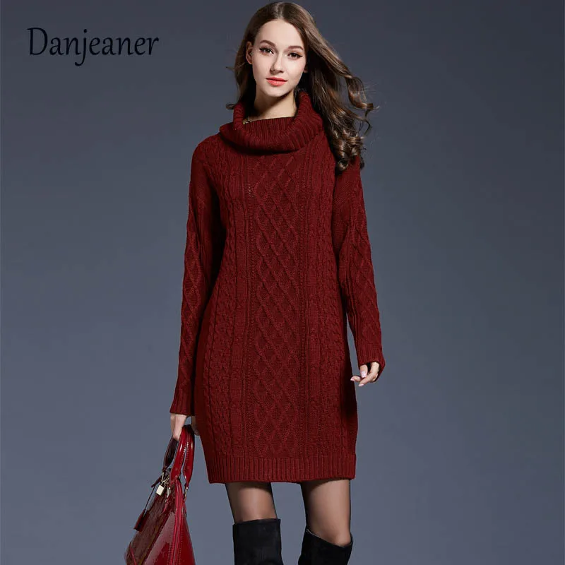 Danjeaner Thick Turtleneck Warm Women Sweater Autumn Winter Knitted Pullovers Femme Retro Twisted Long Sweater Dress Plus Size
Danjeaner Thick Turtleneck Warm Women Sweater Autumn Winter Knitted Pullovers Femme Retro Twisted Long Sweater Dress Plus Size