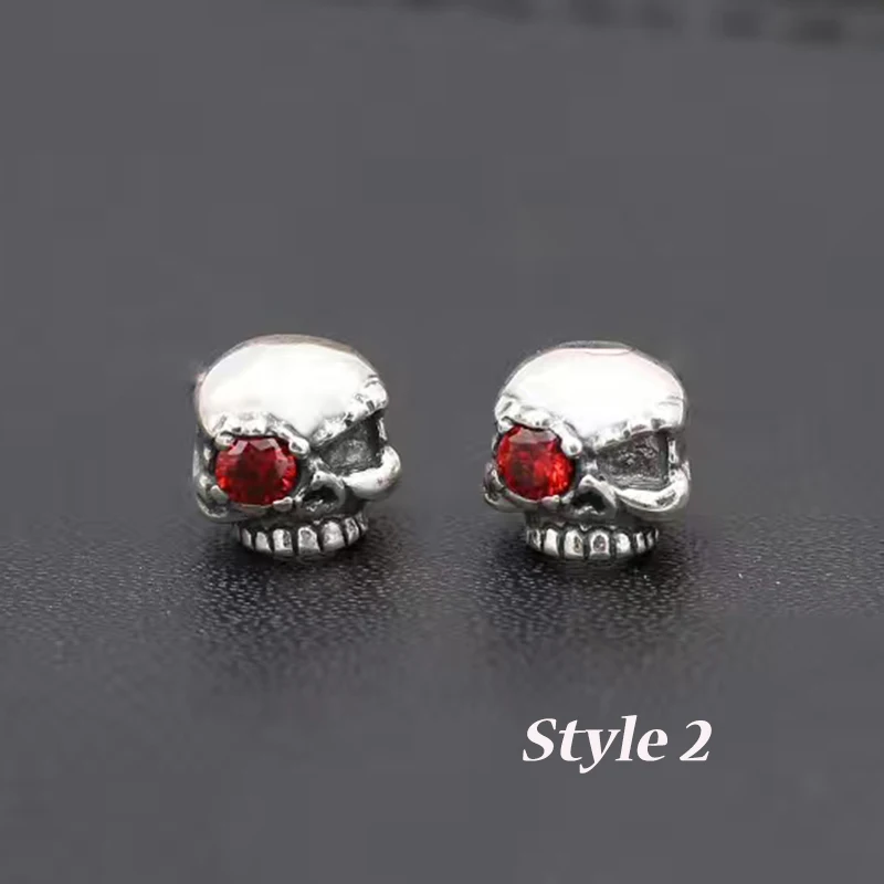 SOQMO New Stud Earring 100% 925 Sterling Silver Earrings Vintage Jewelry Thai for Women Men Personality Skull SQM167 | Украшения и