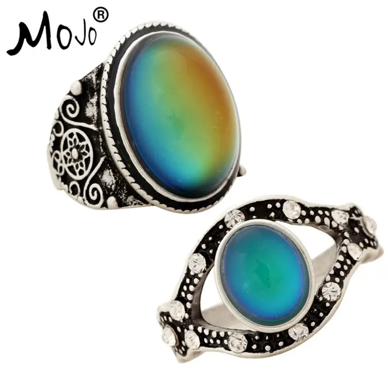 2PCS Antique Silver Plated Color Changing Mood Rings Changing Color Temperature Emotion Feeling Rings Set For Women/Men 004-001
2PCS Antique Silver Plated Color Changing Mood Rings Changing Color Temperature Emotion Feeling Rings Set For Women/Men 004-001