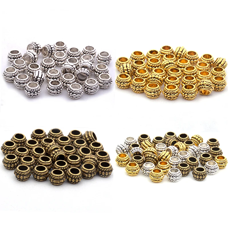 Wholesale 50pcs/lot European Beads Big Hole Beads Bronze Tibetan Silver Spacer Beads Plated For Charm Bracelets Making DIY
Wholesale 50pcs/lot European Beads Big Hole Beads Bronze Tibetan Silver Spacer Beads Plated For Charm Bracelets Making DIY