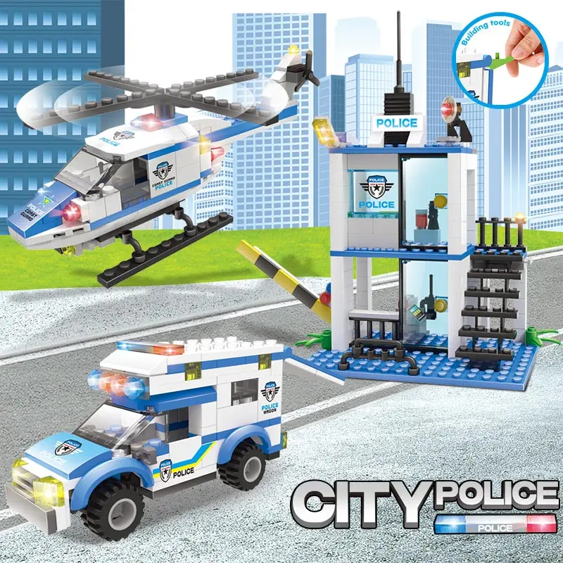 395PCS Police Station Helicopter Model Building Blocks Compatible City Swat Police Car Figures Kids Toys For Boys
395PCS Police Station Helicopter Model Building Blocks Compatible City Swat Police Car Figures Kids Toys For Boys