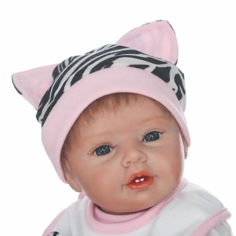 NPK bebe 55cm Silicone Reborn Baby boy girl Doll soft cotton body magnetic mouth rooted hair with pacifier bottle bonecas | Игрушки и