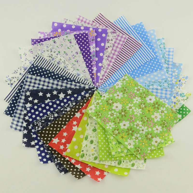 Стежка 100% Хлопок Простой Ткани Пэчворка No Repeat Pattern Telas 30 Шт./лот 10*12 СМ Прекрасные