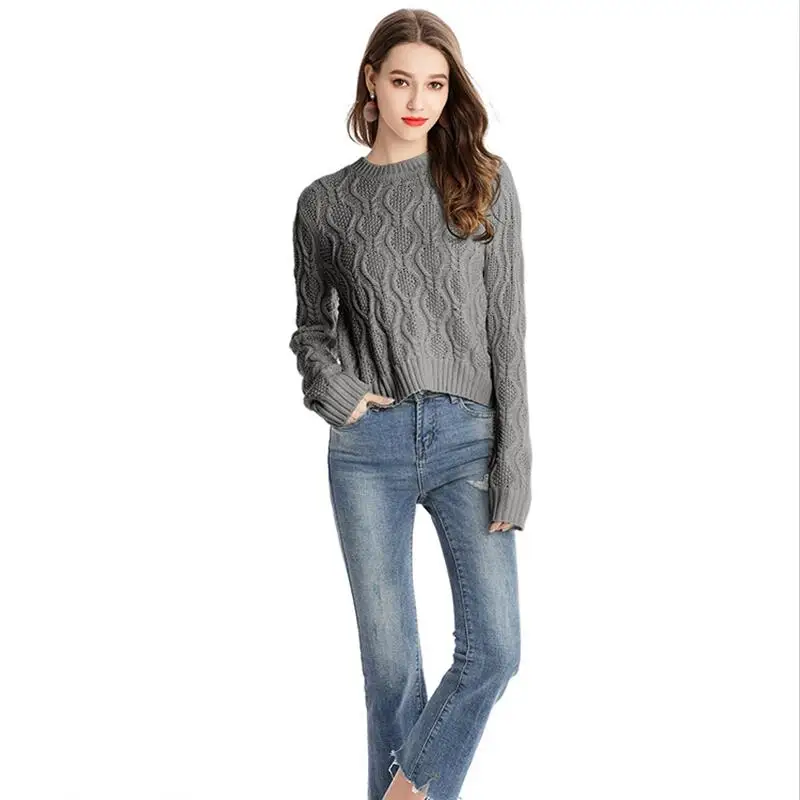 IANLAN New 100% Acrylic Women Knit Pullover Round Neck Sweater Knitwear Ladies Long Sleeve Basic Short Sweater IL00103
IANLAN New 100% Acrylic Women Knit Pullover Round Neck Sweater Knitwear Ladies Long Sleeve Basic Short Sweater IL00103
