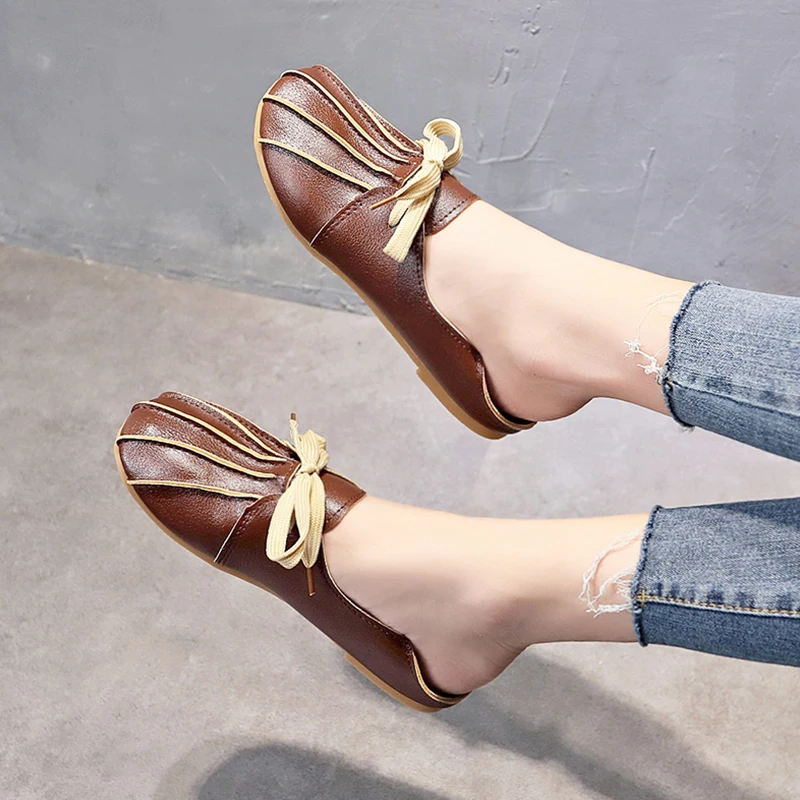 Vrouwen Platte Schoenen Women Cute Soft Comfortable Lace Up Flat Shoes Lady Cool Brown Street Shoes Female Fashion Flats E2769
Vrouwen Platte Schoenen Women Cute Soft Comfortable Lace Up Flat Shoes Lady Cool Brown Street Shoes Female Fashion Flats E2769