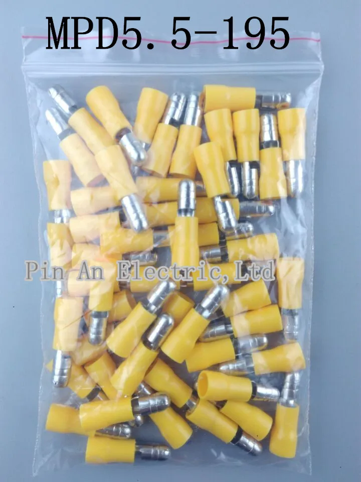 MPD5.5-195 MPD5-195 100 шт. пуля Shaped мужской изоляционный стык разъем провода электрические обжимной терминал AWG12-10
MPD5.5-195 MPD5-195 100 шт. пуля Shaped мужской изоляционный стык разъем провода электрические обжимной терминал AWG12-10