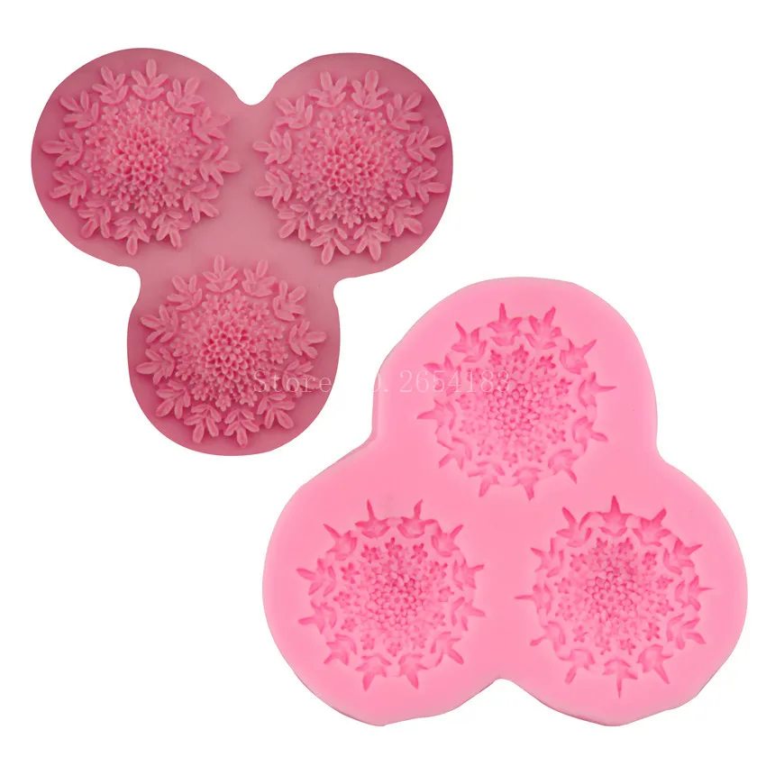 

3hold DIY Flower Chrysanthemum Silicone Fondant Soap 3D Cake Mold Cupcake Jelly Candy Sugar Decoration Baking Moulds FQ1704