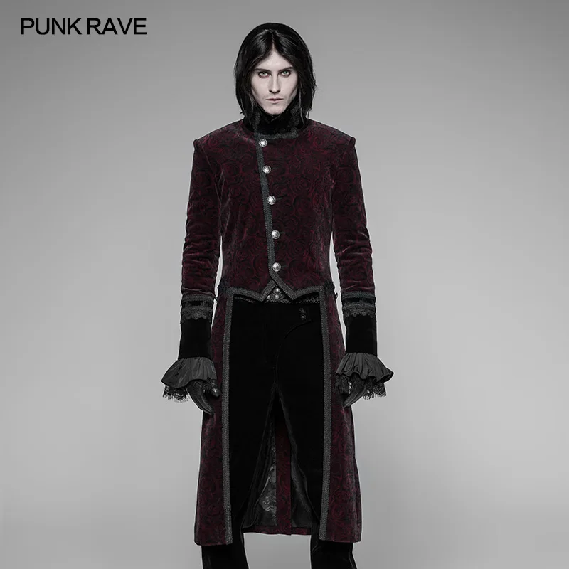 2019 Punk Rave Rock Gothic Red Tuxedo Swallow Tail British style Palace Party Men's Coat Jacket Performance clothing WY942
2019 Punk Rave Rock Gothic Red Tuxedo Swallow Tail British style Palace Party Men's Coat Jacket Performance clothing WY942