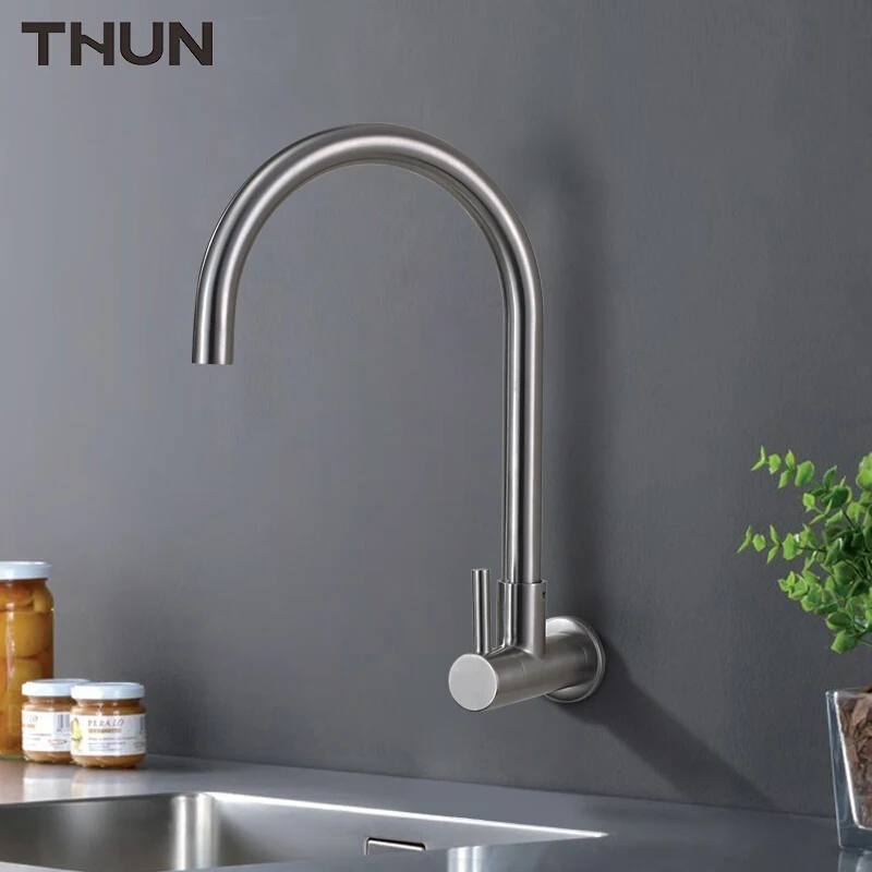 THUN водопроводный кран кухонный из нержавеющей стали настенный SUS304 холодной воды