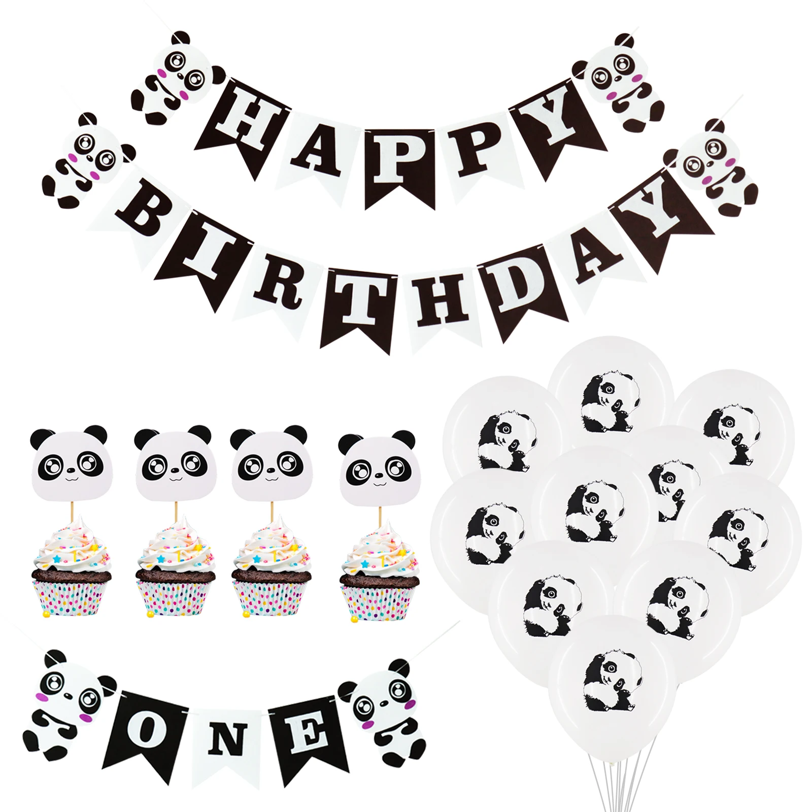 1set Panda Happy Birthday Banner Panda Aluminum Foil Balloon Cute Cupcake Toppers Birthday Party Kids Party DIY Decorations
1set Panda Happy Birthday Banner Panda Aluminum Foil Balloon Cute Cupcake Toppers Birthday Party Kids Party DIY Decorations