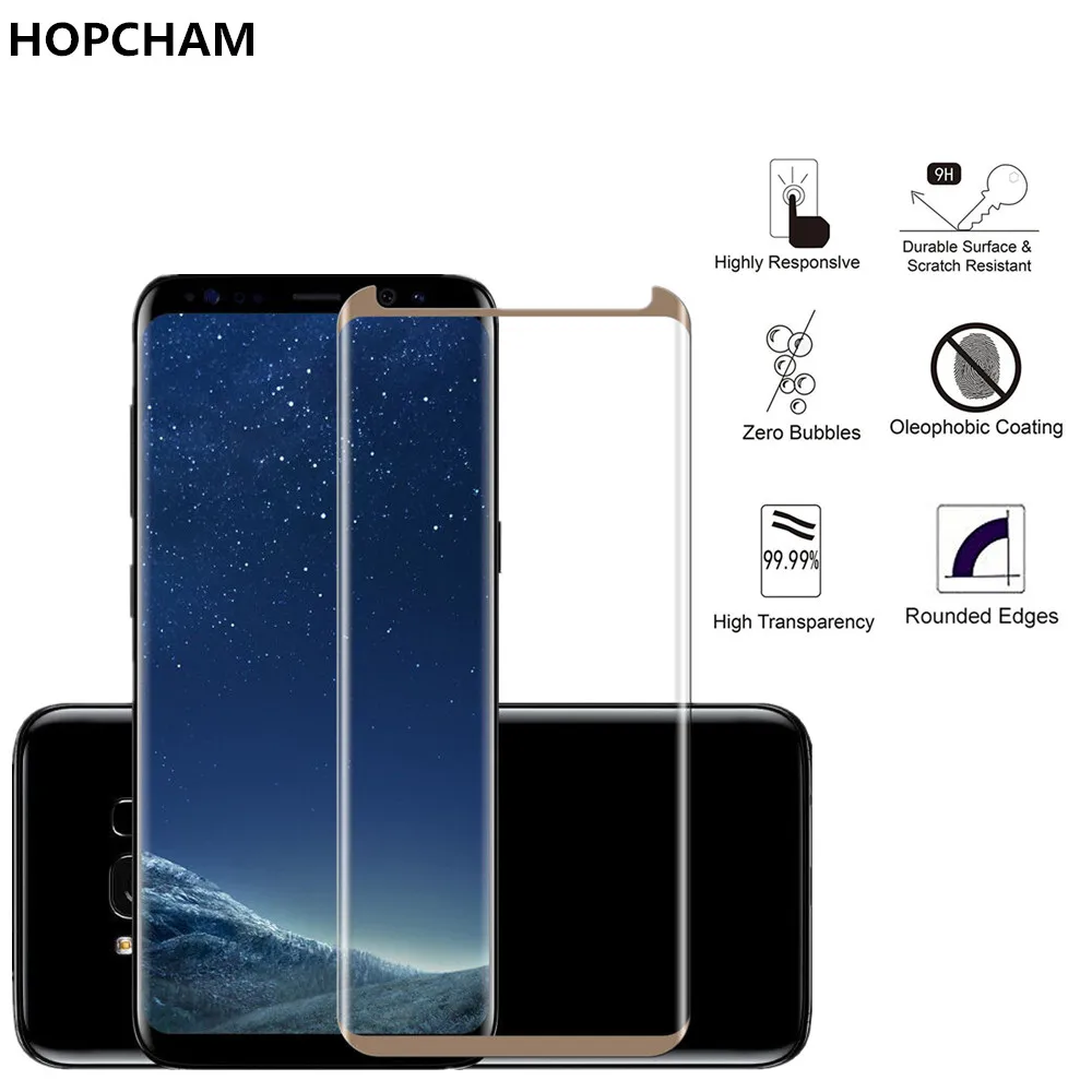 HOPCHAM S8 защитный чехол из закаленного стекла для Samsung Galaxy Plus 9H не полностью