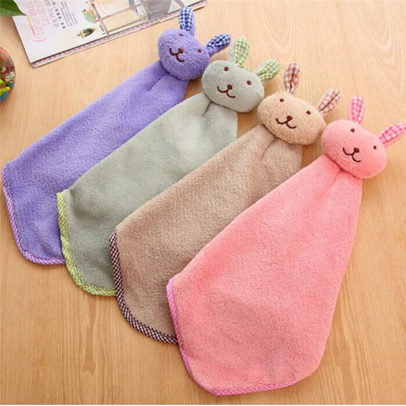 Милое детское полотенце для рук плюшевое кухонное с мультяшными животными