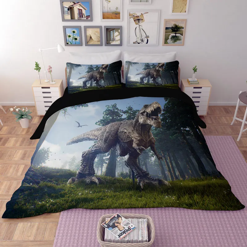 3D cartton dinosaur Bedding Sets king size cool Duvet Cover set with pillowcase queen single boys/adults home textile bedclothes
3D cartton dinosaur Bedding Sets king size cool Duvet Cover set with pillowcase queen single boys/adults home textile bedclothes