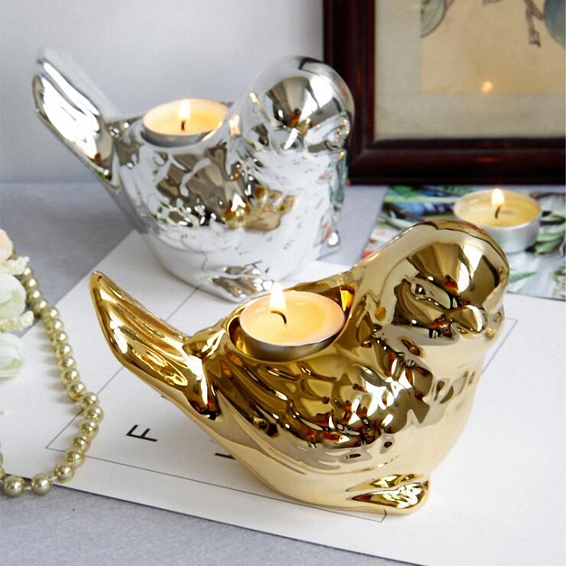 PINNY Nordic Gold Plated Bird Candlestick Silver Ceramic Animal Candle Stand Home Decoration Accessories European Crafts
PINNY Nordic Gold Plated Bird Candlestick Silver Ceramic Animal Candle Stand Home Decoration Accessories European Crafts