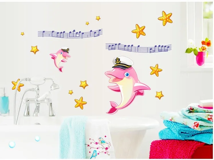 Happy dolphins music star bathroom Wall Stickers nursery kids room bedroom home decor decals pvc wallpaper
Happy dolphins music star bathroom Wall Stickers nursery kids room bedroom home decor decals pvc wallpaper