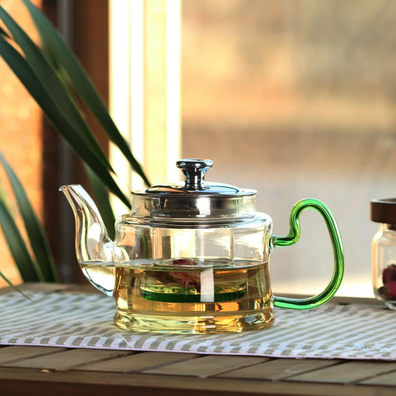Four Colors Transparent Teapot High Boron Silicon Heat-resistant Transparent Glass Flower Teapot Glass Tea Pot 600ML
Four Colors Transparent Teapot High Boron Silicon Heat-resistant Transparent Glass Flower Teapot Glass Tea Pot 600ML