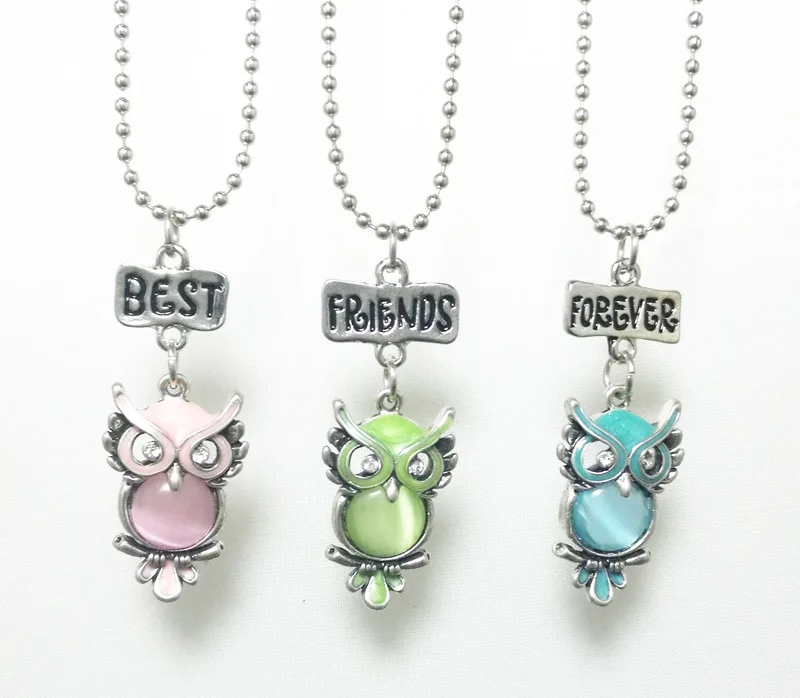 Children Best Friends Forever Colorful Crystal Owl 3 Pendant Friendship Necklace Friendship Jewelry Gifts For Kids 3PCS/Set
Children Best Friends Forever Colorful Crystal Owl 3 Pendant Friendship Necklace Friendship Jewelry Gifts For Kids 3PCS/Set