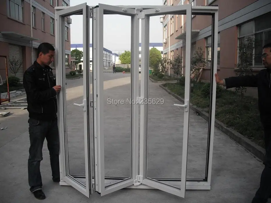 Aluminium Folding door for sale, Double Glazing Aluminum Folding Door Systems, Aluminium Bi-folding Exterior Doors