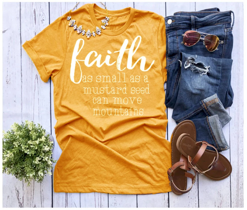 Faith Can Move Mountains Christian wear slogan women fashion grunge tumblr cotton casual aesthetic camisetas religion tees tops
Faith Can Move Mountains Christian wear slogan women fashion grunge tumblr cotton casual aesthetic camisetas religion tees tops