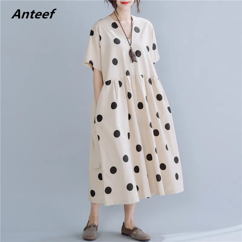 short sleeve cotton linen vintage Polka Dot dresses for women casual loose long summer dress elegant 2022 clothes
short sleeve cotton linen vintage Polka Dot dresses for women casual loose long summer dress elegant 2022 clothes