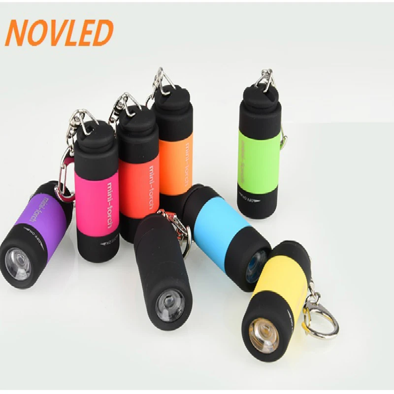 NOVLED портативный мини брелок USB Перезаряжаемые карманный фонарик свет лампы IP67