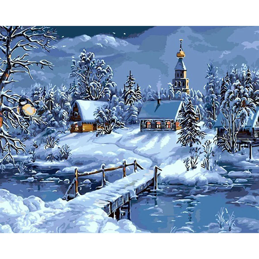 Christmas Snow Landscape DIY Painting By Numbers Handpainted Canvas Unique For Decoration Artwork
Christmas Snow Landscape DIY Painting By Numbers Handpainted Canvas Unique For Decoration Artwork