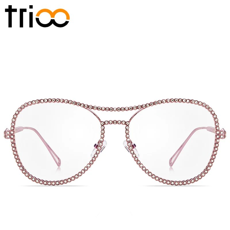 TRIOO Fashion Pink Women Glasses Decorative Rhinestone Style Eyeglass Frames Oversized Clear Lens Optical Eyewear Accessories
TRIOO Fashion Pink Women Glasses Decorative Rhinestone Style Eyeglass Frames Oversized Clear Lens Optical Eyewear Accessories