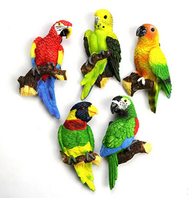 

5 Pcs Cute 3D Parrot Fridge Magnets Home Decortion Refrigerator Magnet Message Board Teaching Whiteboard Magnetic Stickers