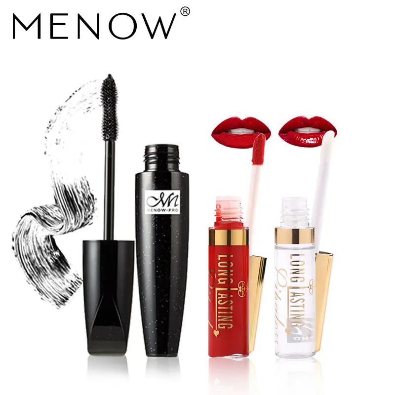 Menow бренд Make Up Set черный Тушь для ресниц Водонепроницаемый толстый длинный замок
