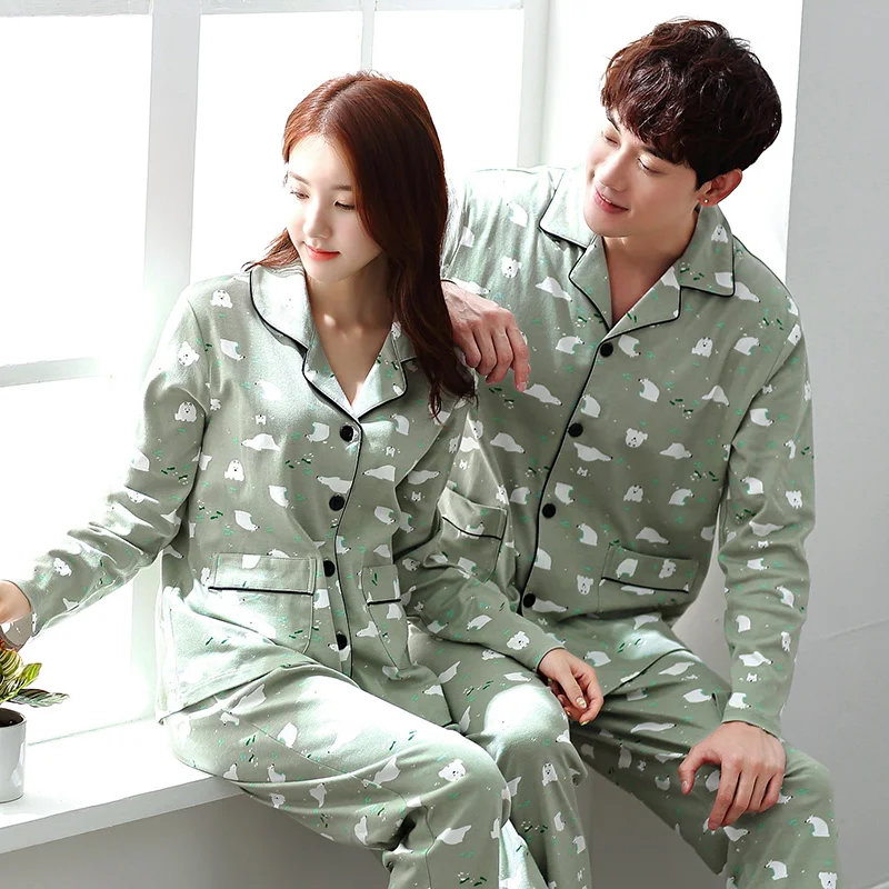 New Autumn Long Sleeve Cardigan Cotton Couple Pajamas Comfortable Knitted Cotton Sleepwear Pajama Set Plus Size M-XXXL 2 Colour
New Autumn Long Sleeve Cardigan Cotton Couple Pajamas Comfortable Knitted Cotton Sleepwear Pajama Set Plus Size M-XXXL 2 Colour