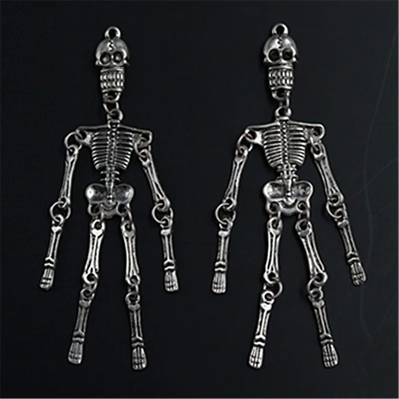 4pcs Antique Silver Color Soft Body Skeleton Charm Alloy Pendant Punk Necklace Bracelet DIY Metal Jewelry Making 95*22mm A1364
4pcs Antique Silver Color Soft Body Skeleton Charm Alloy Pendant Punk Necklace Bracelet DIY Metal Jewelry Making 95*22mm A1364