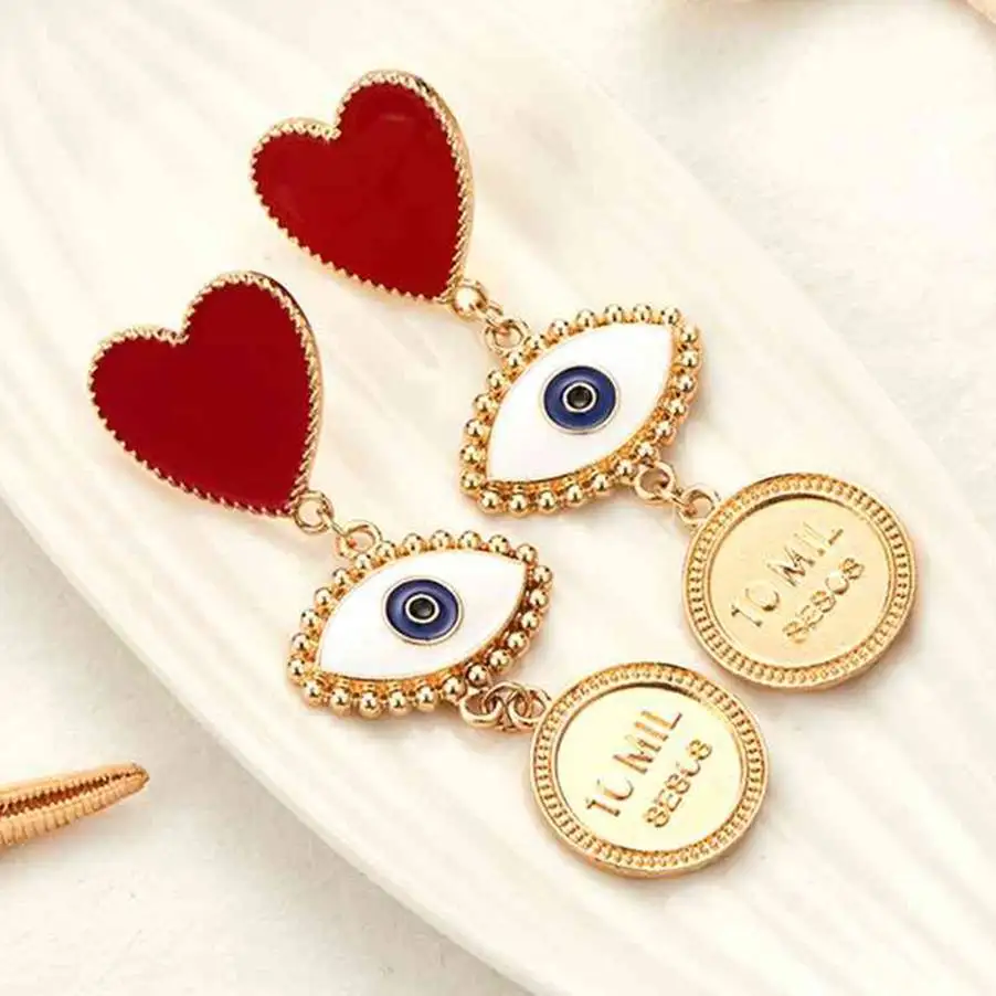 Bohemian Exaggerated Heart Black Eyes Charms Dangle Earrings For Women Jewelry Fashion Punk Statement Earrings Accessories
Bohemian Exaggerated Heart Black Eyes Charms Dangle Earrings For Women Jewelry Fashion Punk Statement Earrings Accessories