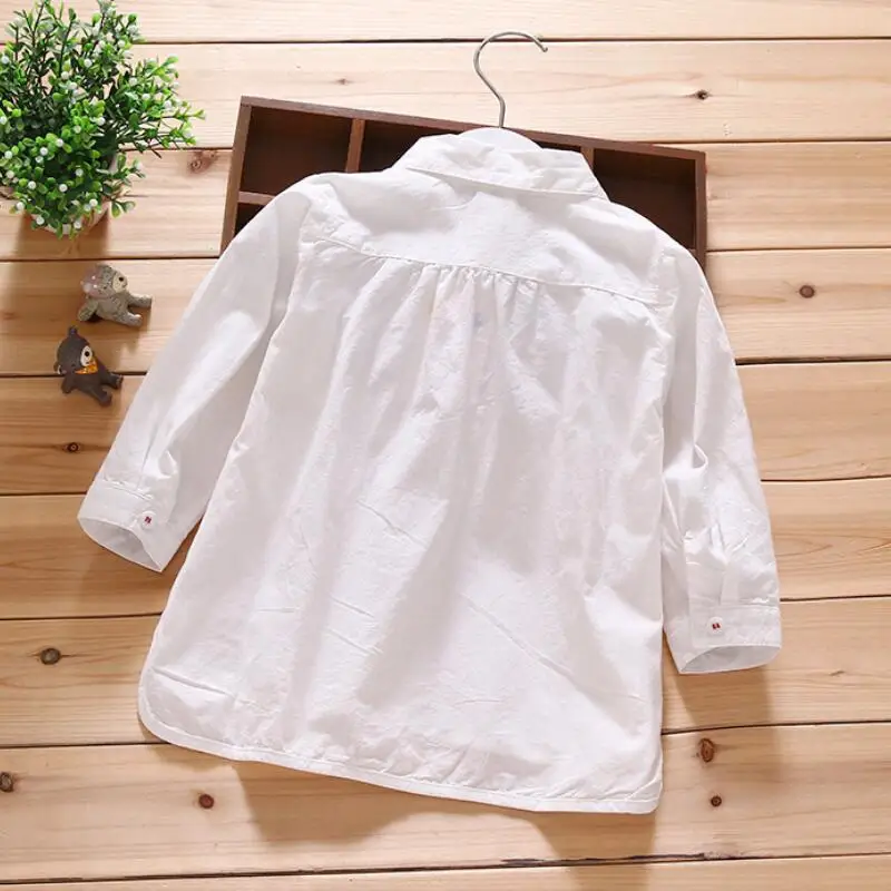 2017 осенне весенняя одежда для малышей однотонная белая хлопковая блузка девочек