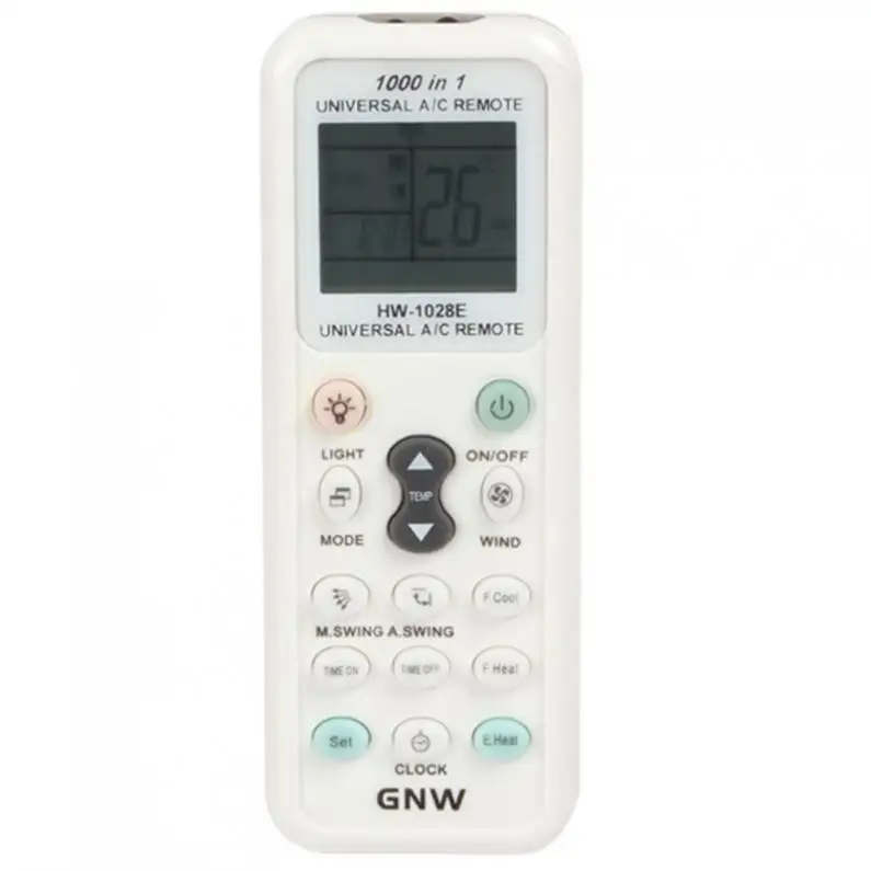 GNW K-1028E 1000 in 1 Universal A/C White Portable Remote Control with Back Light Function
GNW K-1028E 1000 in 1 Universal A/C White Portable Remote Control with Back Light Function