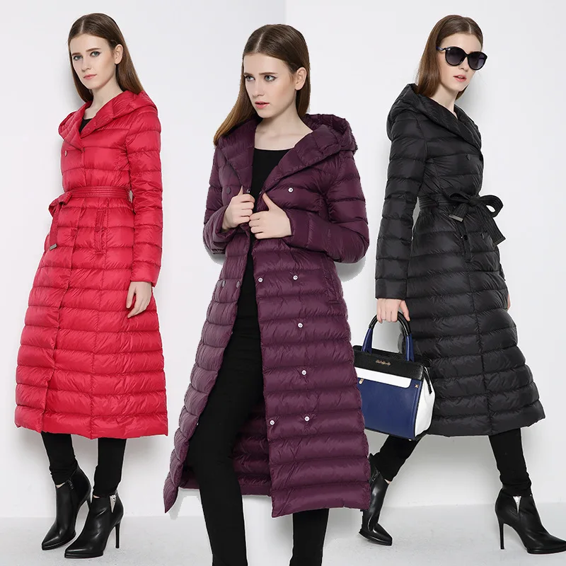 Женский пуховик с капюшоном европейская модель 2017 года|coat down|coat fashioncoat with hood |
