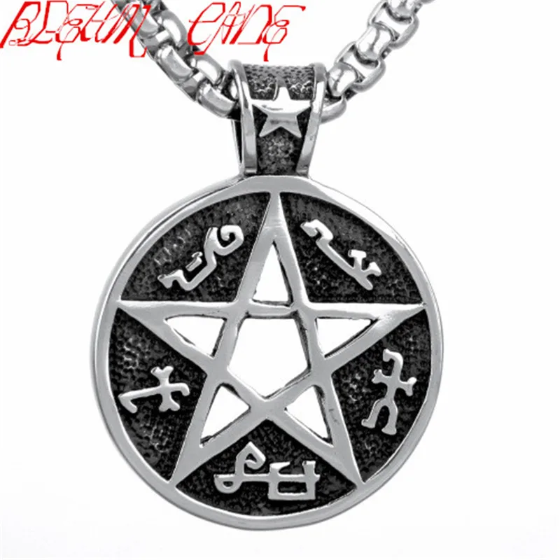 Hiphop/Rock Stainless steel Pentagram satanic worship Charm Pendant Necklace hot selling Men Women Jewelry
Hiphop/Rock Stainless steel Pentagram satanic worship Charm Pendant Necklace hot selling Men Women Jewelry