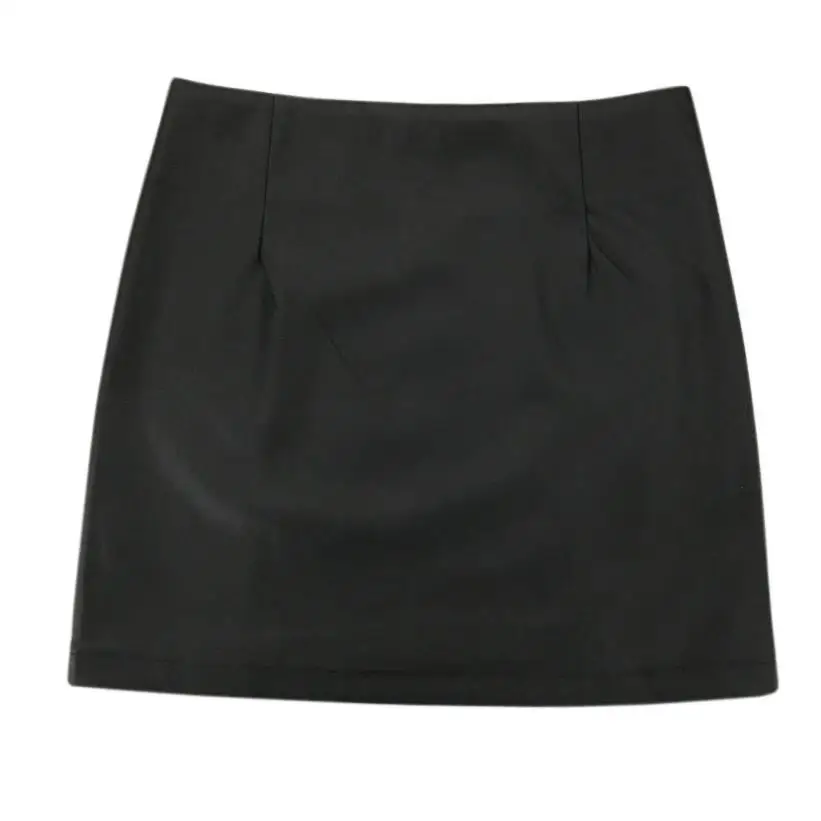 new high waist leather skirt pu short skirt faux leather women