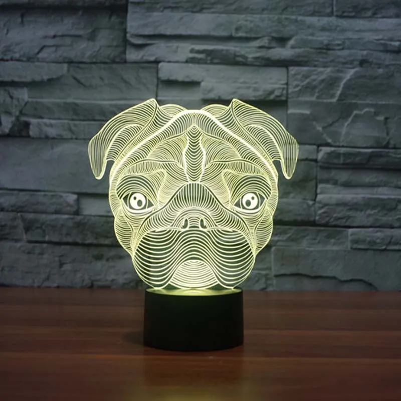 Cartoon Cute Pug Dog 3D LED Night Light 7Color Changing French bulldog SharPei Dog Table Lamp Baby Night Light Gift Home Decor
Cartoon Cute Pug Dog 3D LED Night Light 7Color Changing French bulldog SharPei Dog Table Lamp Baby Night Light Gift Home Decor