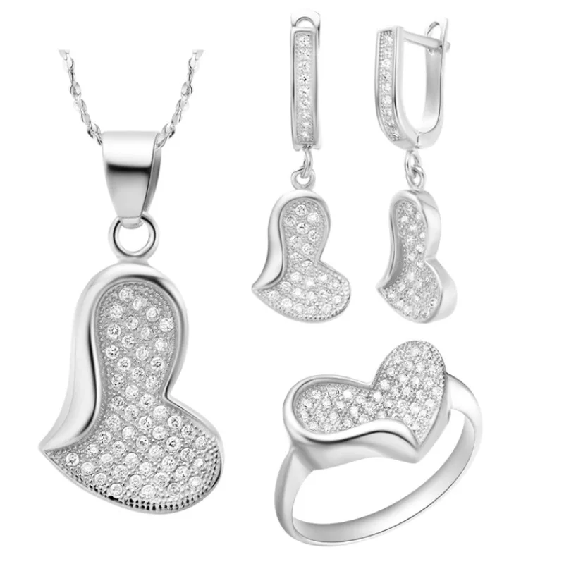 Heart Love Silver AAA Cubic Zirconia Gold Color Wedding Accessories Cute Romantic Love Heart Micro Pave Crystal Jewelry
Heart Love Silver AAA Cubic Zirconia Gold Color Wedding Accessories Cute Romantic Love Heart Micro Pave Crystal Jewelry