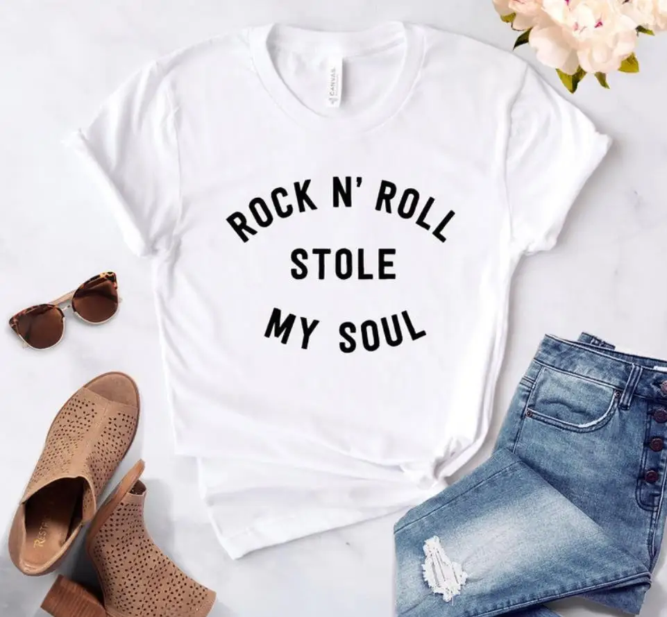 Rock n Roll stole my soul print Women tshirt Casual Cotton Hipster Funny t-shirt For Lady Yong Girl Top Tee Drop Ship ZY-154
Rock n Roll stole my soul print Women tshirt Casual Cotton Hipster Funny t-shirt For Lady Yong Girl Top Tee Drop Ship ZY-154